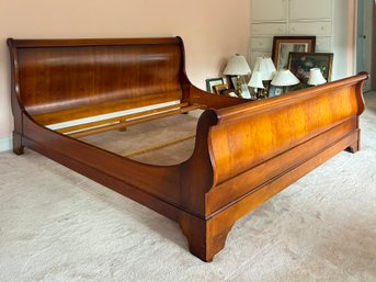 A King Sleigh Bed In American Maple By Ethan Allen