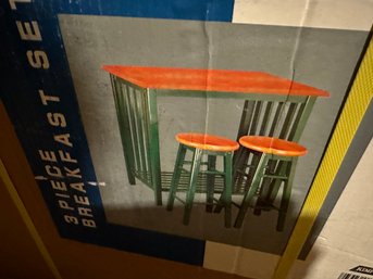 3 Piece Hunter Green Breakfast Table And Stools - NEW IN BOX