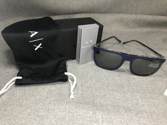 Brand New $285 GIORGIO ARMANI / Armani Exchange / Unisex Blue  Clear Frame Sunglasses With Case & Box !