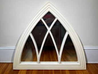 A Vintage Gothic Arch Window Pane Mirror