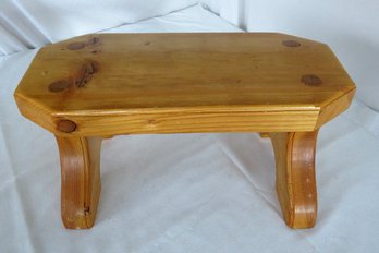 A Handcrafted Vintage Wooden Foot Stool - Signed