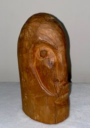 Vintage Hand Carved Wooden Bust Signed Illegibly