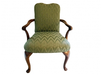 Green Upholstered Transitional Style Arm Chair