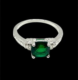 Lovely Emerald Green Ring, Size 8.75