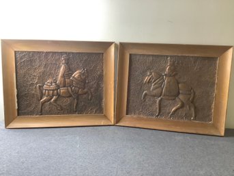 Framed Brass Knights