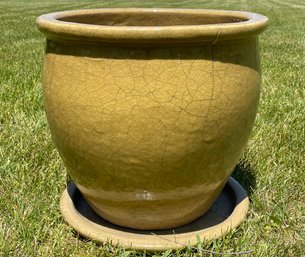 A Cast Earthenware Planter And Base By Campagna