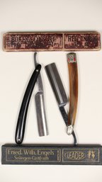 2 VINTAGE GERMAN STAIGHT EDGE SHAVING RAZORS