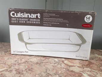 Nice Brand New CUISINART $105 Retail Price 14' Cast Iron / Enamel Roasting / Lasagna Pan & Three Muffin Pans