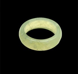 Vintage Moss Green Jade Band Ring, Size 11