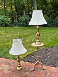 Pair Of Brass Plated Lamps