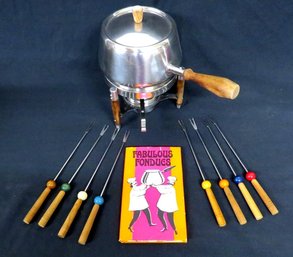 Say Cheeeeeese.......and You Will Have Some With This Great Danish Modern Brushed Stainless Fondue Set!