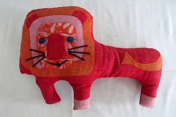 A Multi Colored Hand Crafted Lion Pillow