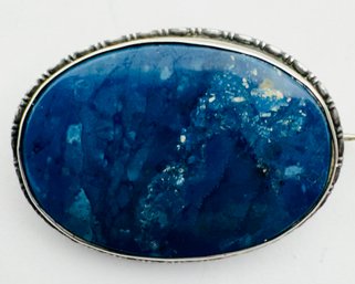 VINTAGE STERLING SILVER AND LAPIS BROOCH - GERMANY