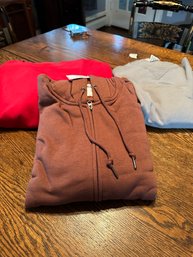 Old Navy Rust Hoodie 3XLT, Lands End Red Sweatshirt 2XL, Hanes Sweatshirt Gray