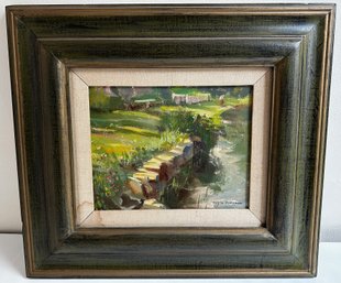 Wayne Morrell (1929-2013 American ) Oil Painting On Canvas, Landscape With Brook, Signed