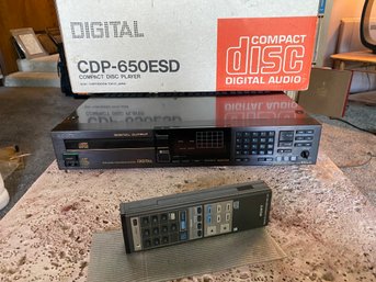 Vintage Sony CDP-650ESD Top Of The Line TESTED READ 'as Is' With Original Working Remote And Box HEAVY UNIT