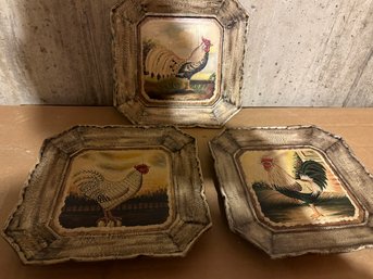 3 TOYO Rooster Dishes 10'