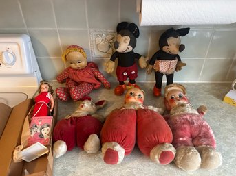 Group Of Vintage Mickey Mouse And Collectible Dolls