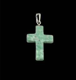 Vintage Quartz Stone Cross Pendant