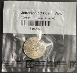 2005-P Uncirculated Jefferson Ocean View Nickel In Littleton Package