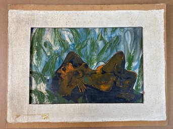 RARE - Original Acrylic On Paper - Early Nude - Double Signed (verso) Alton Tobey