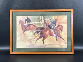 Another Original Equestrian Watercolor By Sandra F. Oppegard