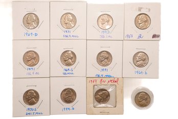 Collection Of Mix Dates Of Jefferson Nickels 1960 -1994