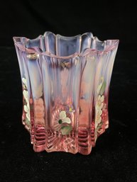 Fenton Rosemilk Hand Painted Votive