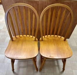 Pair Of Golden Oak Windsor Chairs