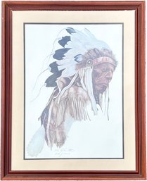 A Native American Lithograph, Pencil Signed And Numbered, Kim Schmidt