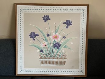 Large Floral Painting, Signed Pak - 37 X 37
