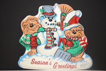 Vintage Season's Greetings Plastic Mold By Art Form Products