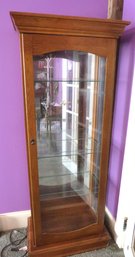 Lighted Display Cabinet With Glass Shelves And Lock