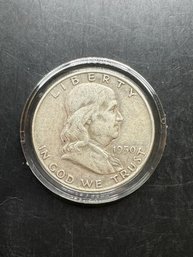 1950-D Benjamin Franklin Silver Half Dollar