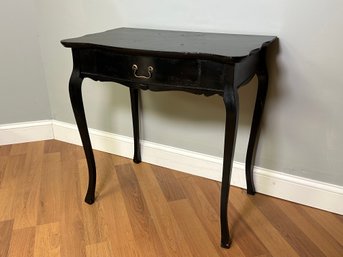Vintage Black Painted One Drawer Writing Desk