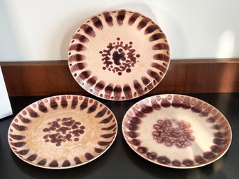 RARE Set Of 3 Edith Cockcroft 10' Art Pottery Dinner Plates