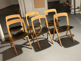 6 Carl Johan Bowman Tuoli Folding Chairs Mid Century