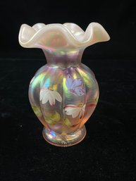 FENTON ART GLASS 'BUTTERFLY GARDEN' VASE