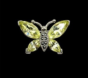 Vintage Citrine Lucite Butterfly Brooch/pin