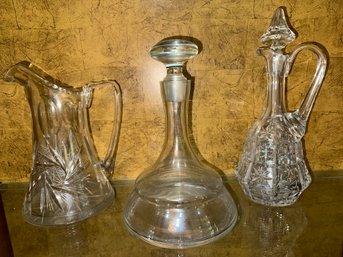 Gorgeous Vintage Crystal Tall Decanters