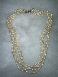 **Elegant 5 Strand Pearl Necklace With 14k Clasp