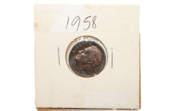 1958 Roosevelt Dime Beautiful Original Multi-color Toning!