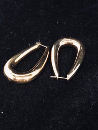 Thick Oval Clip Hoop Earrings 580