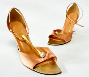 A Pair Of Vintage Peep Toe Heels By Chanel - 39
