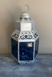 Glass And Tin Candle Lantern