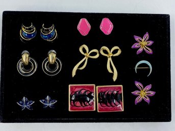 Collection Of Vintage Enamel Jewelry - 15 Pieces