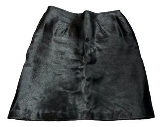 Black Cow Hide Mini Skirt