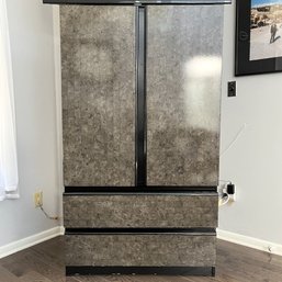 A Laminate Media Armoire With 2 Drawers