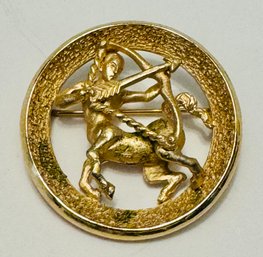 CROWN TRIFARI SAGITTARIUS ZODIAC BROOCH