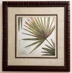 A Large Palm Leaf Print In Tropical Frame